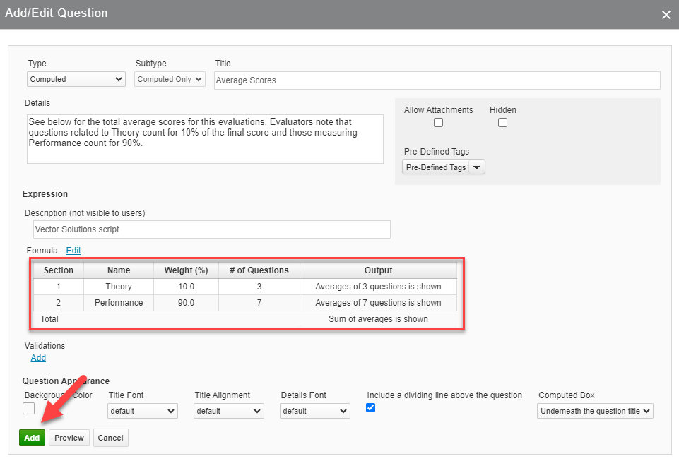 Computed Questions Scoring and Attempts Wizard
