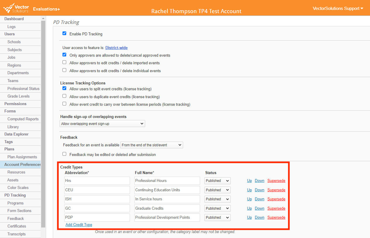 Release Announcement for PD Tracking: Managing Credit Types