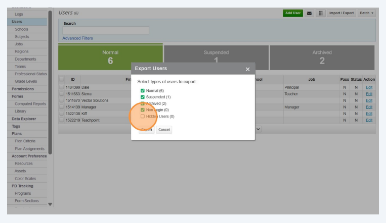 How to Export User Data, Reports, Evaluation Forms, and Files